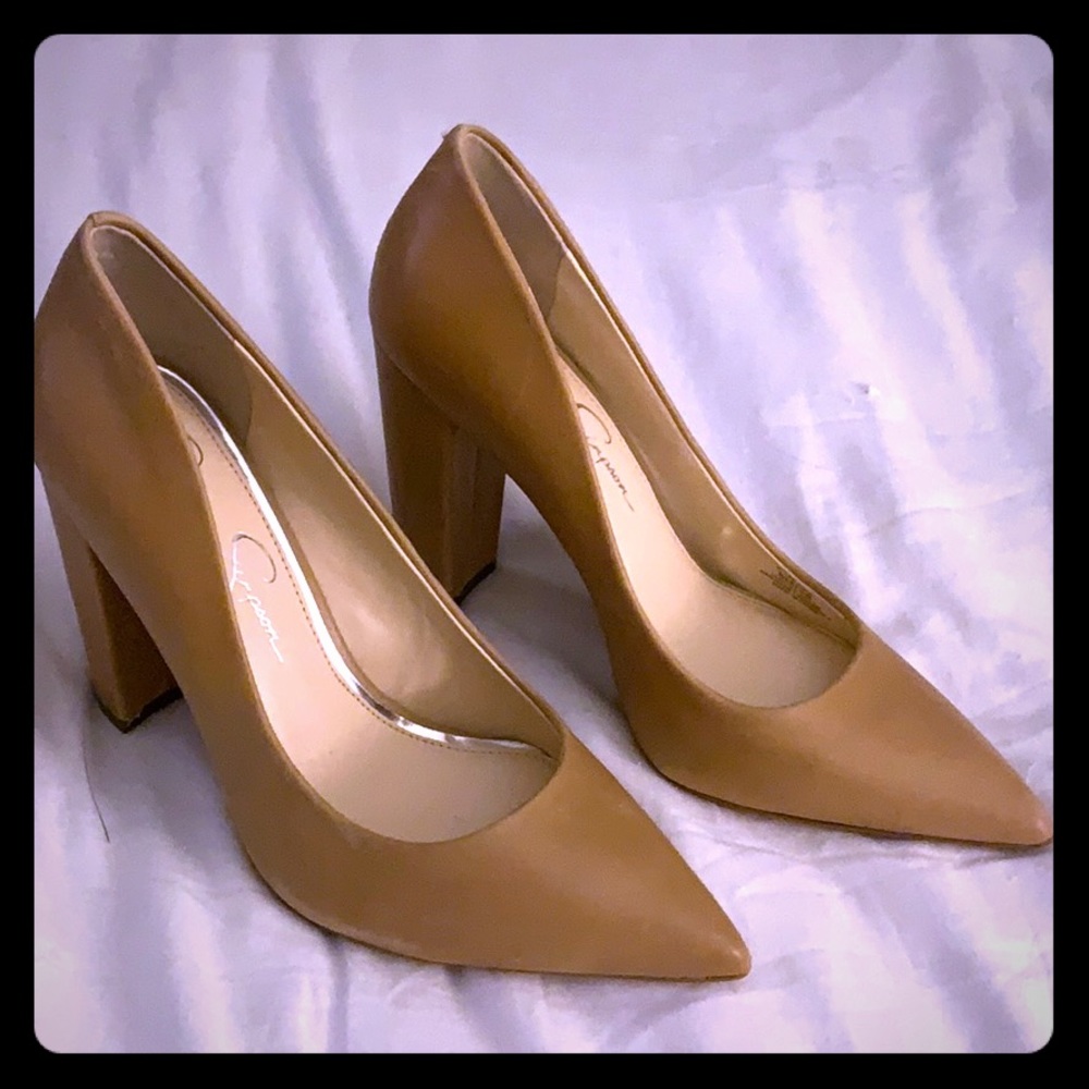 Jessica Simpson Tan Leather Heels